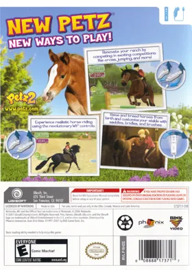 Petz Horsez 2 box cover back
